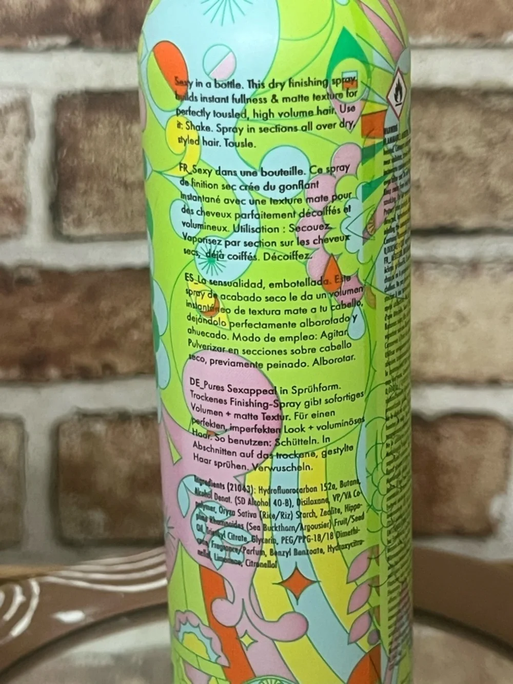 amika un.done Texture Spray — Green, Yellow & Pink Floral Can